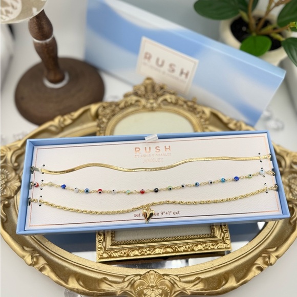 Rush by Denis & Charles 3-Piece Gold Anklet Set - Picture 4 of 4